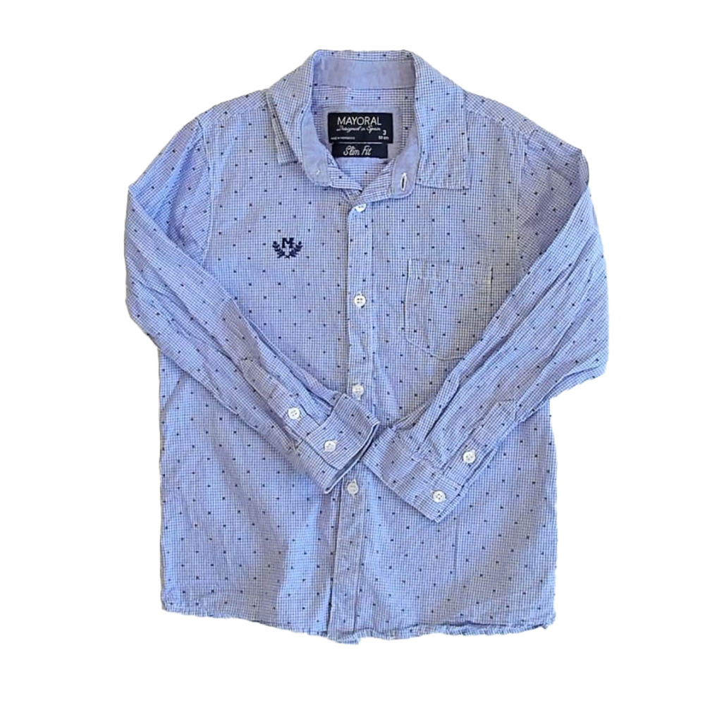 Mayoral Boys Blue Stars Button Down Long Sleeve size: 3T